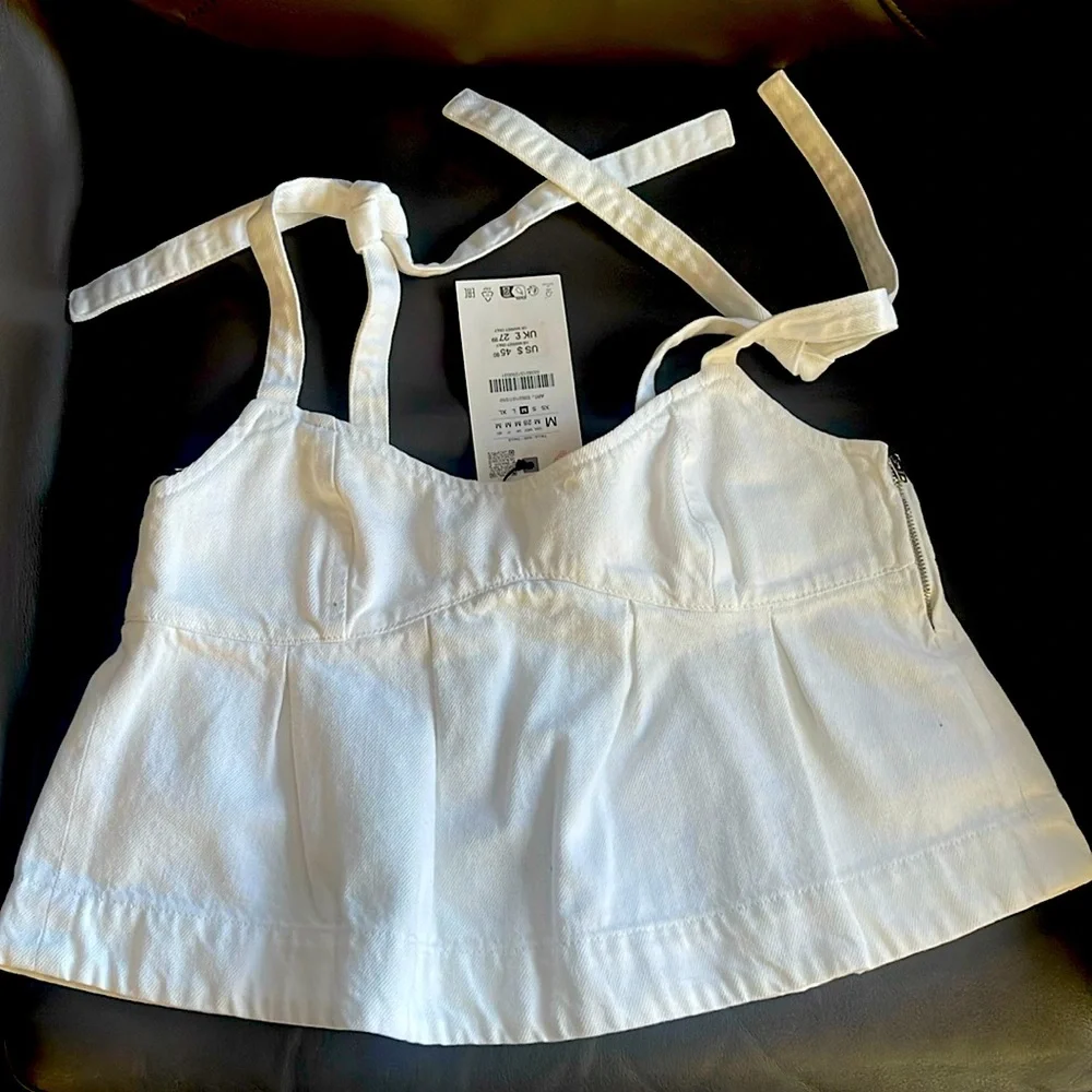 Zara denim strappy top - Picture 2 of 4